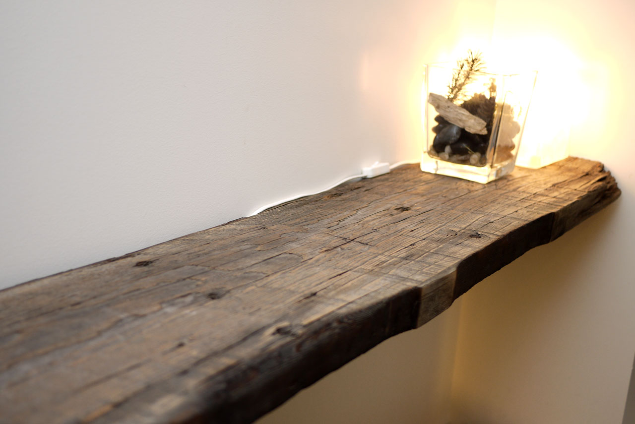 Floating Shelf from Recovered Timber